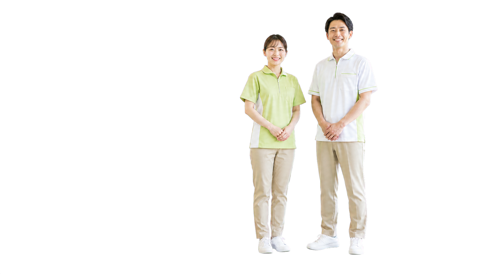 介護現場で働く男女